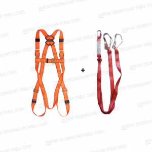 Full Body Harness Set - Orange Webbing Strap
