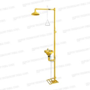 ABS Bowl Floor Mounted Emergency Shower & Eyewash With Foot Pedal