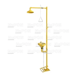 ABS Bowl Floor Mounted Emergency Shower & Eyewash With Foot Pedal