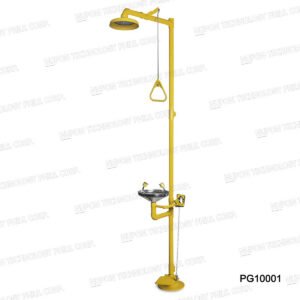 Combination Unit of ABS Drench Shower And Stainless Steel Eyewash Bowl With Foot Pedal