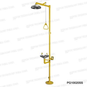 Stainless Steel Bowl Combination Emergency Shower And Eyewash Without Foot Pedal
