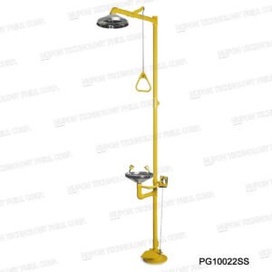 Stainless Steel Bowl Combination Emergency Shower And Eyewash With Foot Pedal