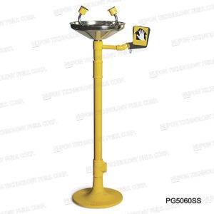 Stainless Steel Bowl Pedestal Mounted Eyewash Without Foot Pedal