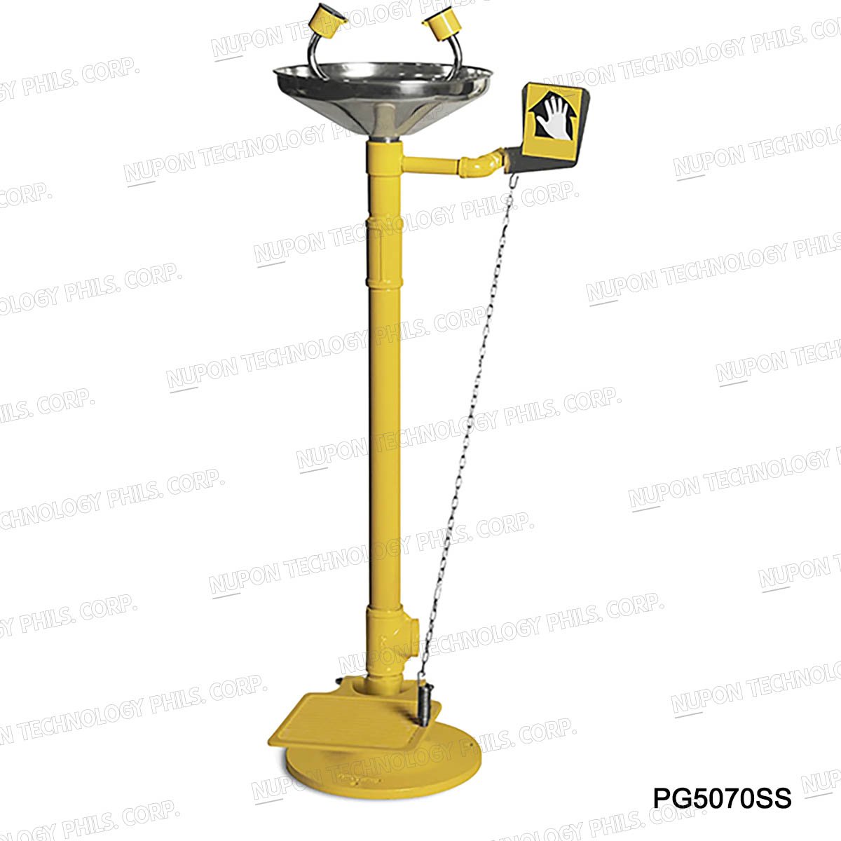 Stainless Steel Bowl Pedestal Mounted Eyewash With Foot Pedal
