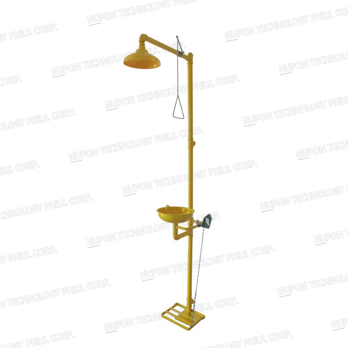 Stainless Steel Bowl Floor Mounted Emergency Shower & Eyewash With Foot Pedal