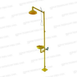 Stainless Steel Bowl Floor Mounted Emergency Shower & Eyewash With Out Foot Pedal