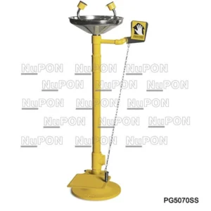 Stainless Steel Bowl Pedestal Mounted Eyewash With Foot Pedal