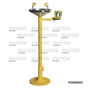 Stainless Steel Bowl Pedestal Mounted Eyewash Without Foot Pedal